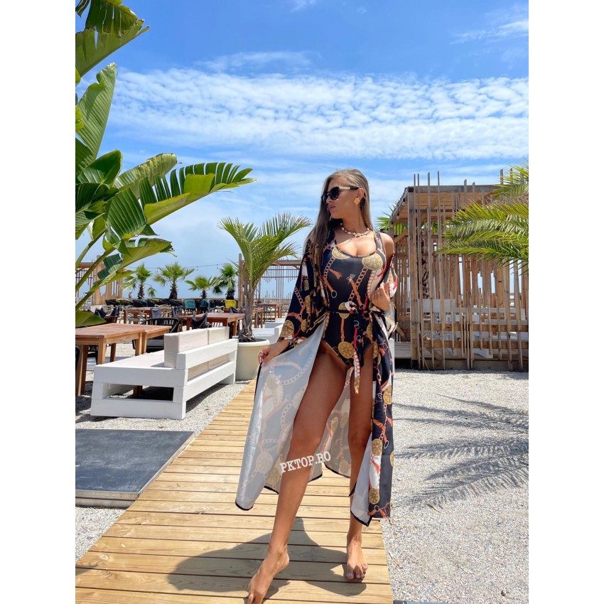 OFERTA: Cardigan Plaja bumbac + Costum de baie asortat cod AS6