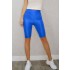 Colanti Scurti pentru Femei, Textura Lucioasa, Bumbac+Lycra, albastru