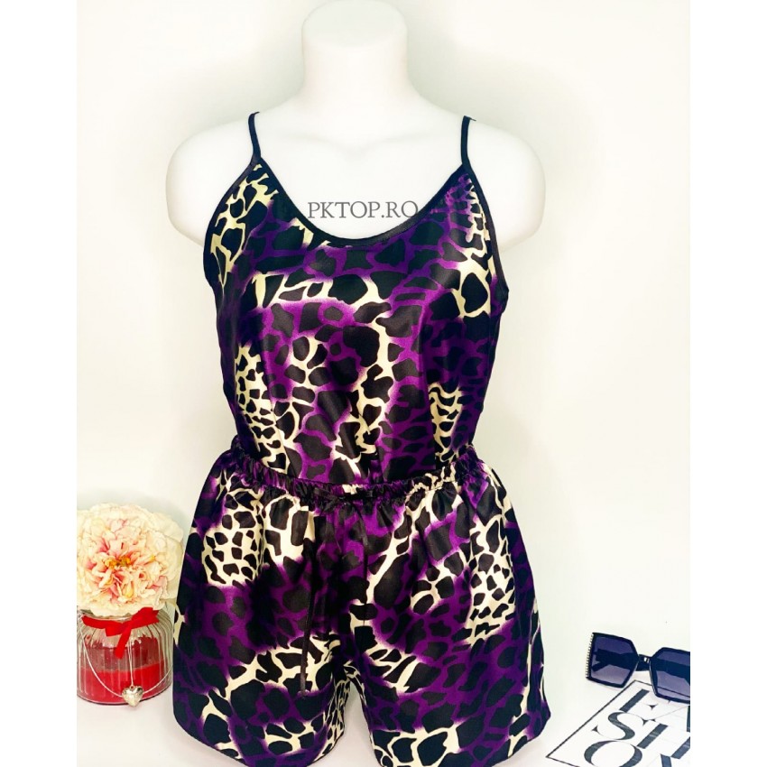 OFERTA 1+1 GRATIS: Pijama dama 2 piese din satin cod PST17