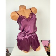 OFERTA 1+1 GRATIS: Pijama dama 2 piese din satin cod PST45
