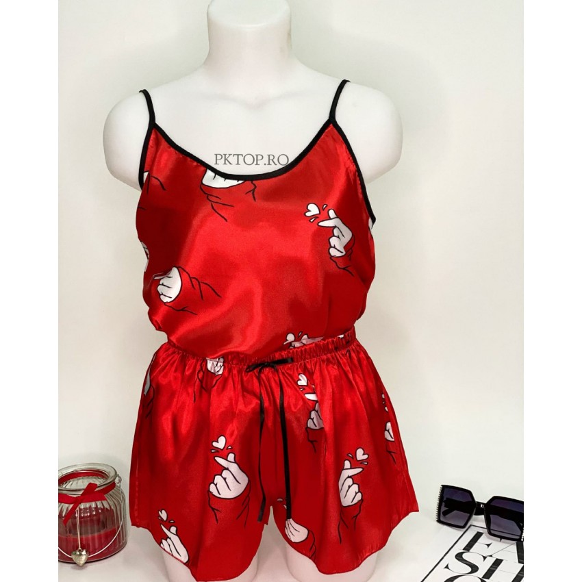 OFERTA 1+1 GRATIS: Pijama dama 2 piese din satin cod PST50